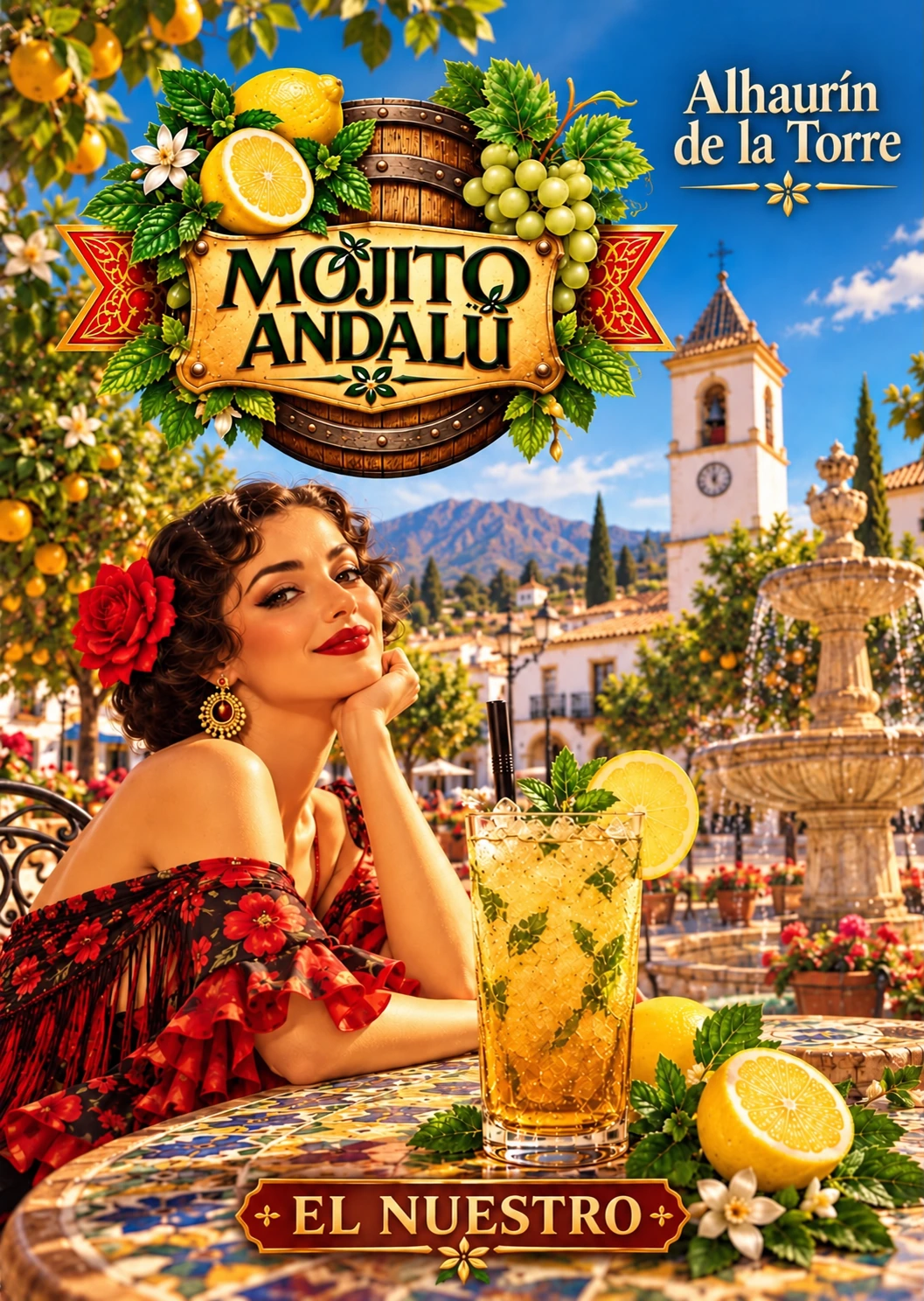 Cartel de ejemplo de Mojito Andalú para Alhaurín de la Torre